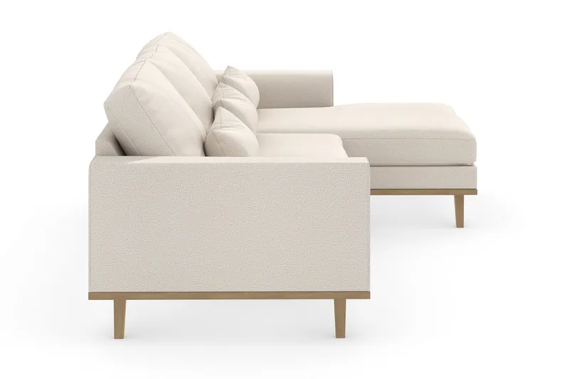 Copenhagen 4-seters Høyrevendt L-formet Divansofa i Stoff - Beige - Møbler - Sofaer - Sofa med sjeselong