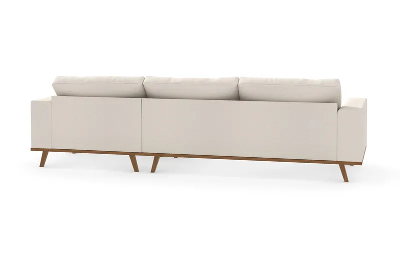 Copenhagen 4-seters Høyrevendt L-formet Divansofa i Stoff - Beige - Møbler - Sofaer - Sofa med sjeselong