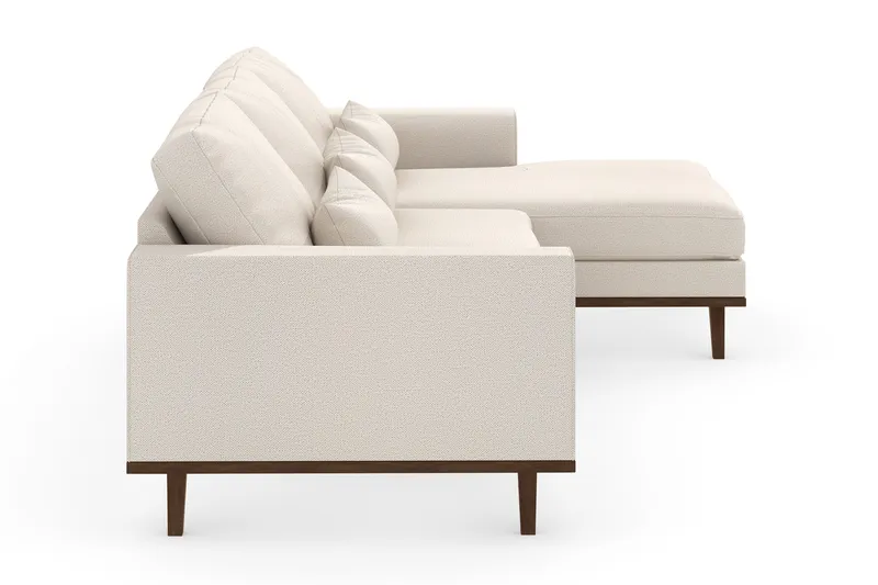 Copenhagen 4-seters Høyrevendt L-formet Divansofa i Stoff - Beige - Møbler - Sofaer - Sofa med sjeselong