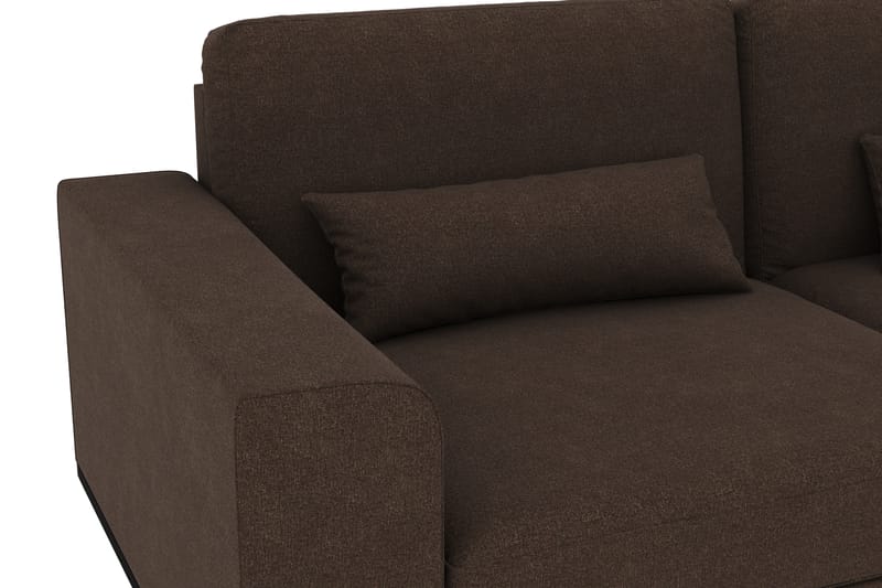 Copenhagen 4-seters Høyrevendt L-formet Divansofa i Stoff - Brun - Møbler - Sofaer - Sofa med sjeselong