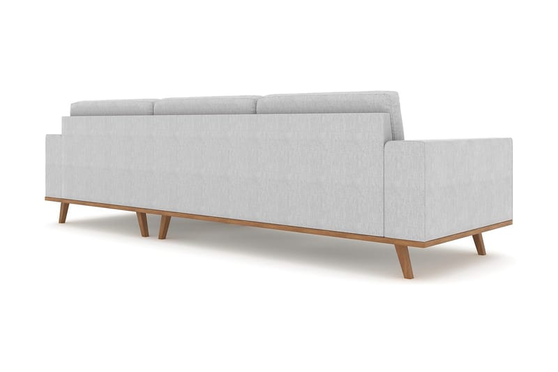 Copenhagen 4-seters Høyrevendt L-formet Divansofa i Stoff - Grå - Møbler - Sofaer - Sofa med sjeselong