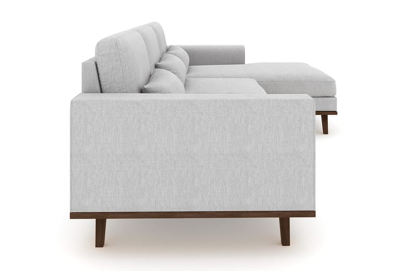 Copenhagen 4-seters Høyrevendt L-formet Divansofa i Stoff - Grå - Møbler - Sofaer - Sofa med sjeselong