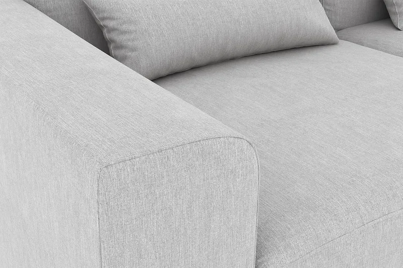 Copenhagen 4-seters Høyrevendt L-formet Divansofa i Stoff - Grå - Møbler - Sofaer - Sofa med sjeselong