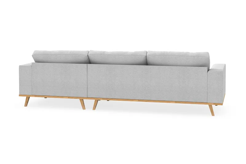Copenhagen 4-seters Høyrevendt L-formet Divansofa i Stoff - Lys grå - Møbler - Sofaer - Sofa med sjeselong