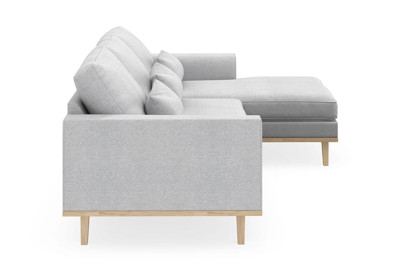 Copenhagen 4-seters Høyrevendt L-formet Divansofa i Stoff - Lys grå - Møbler - Sofaer - Sofa med sjeselong