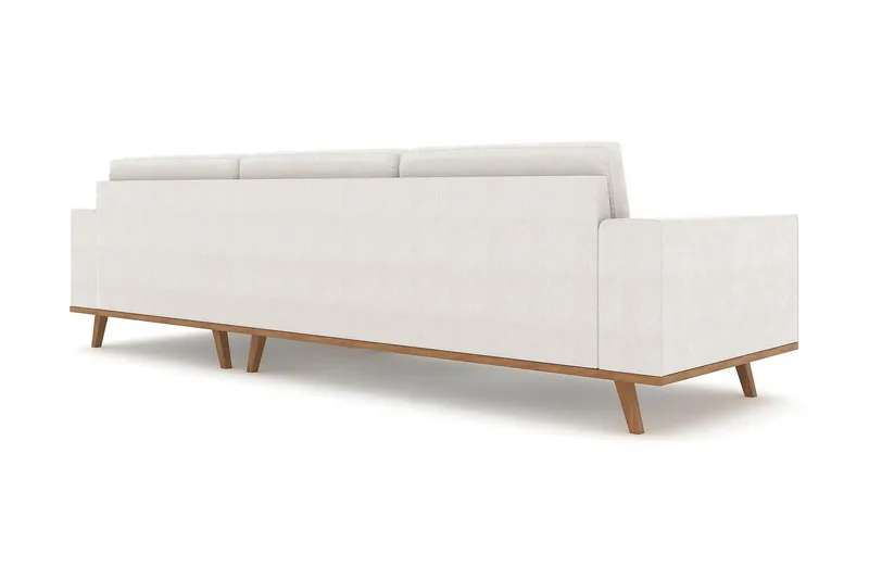 Copenhagen 4-seters Høyrevendt L-formet Divansofa i Stoff - Lys grå - Møbler - Sofaer - Sofa med sjeselong