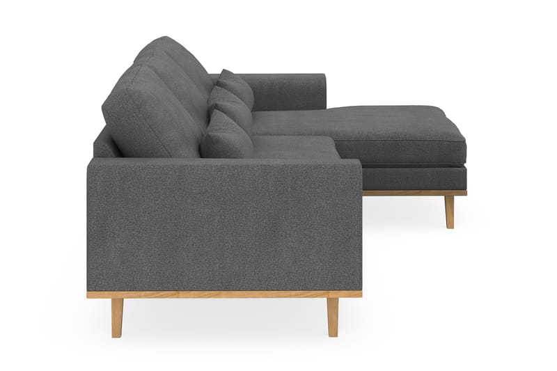 Copenhagen 4-seters Høyrevendt L-formet Divansofa i Stoff - Mørk grå - Møbler - Sofaer - Sofa med sjeselong