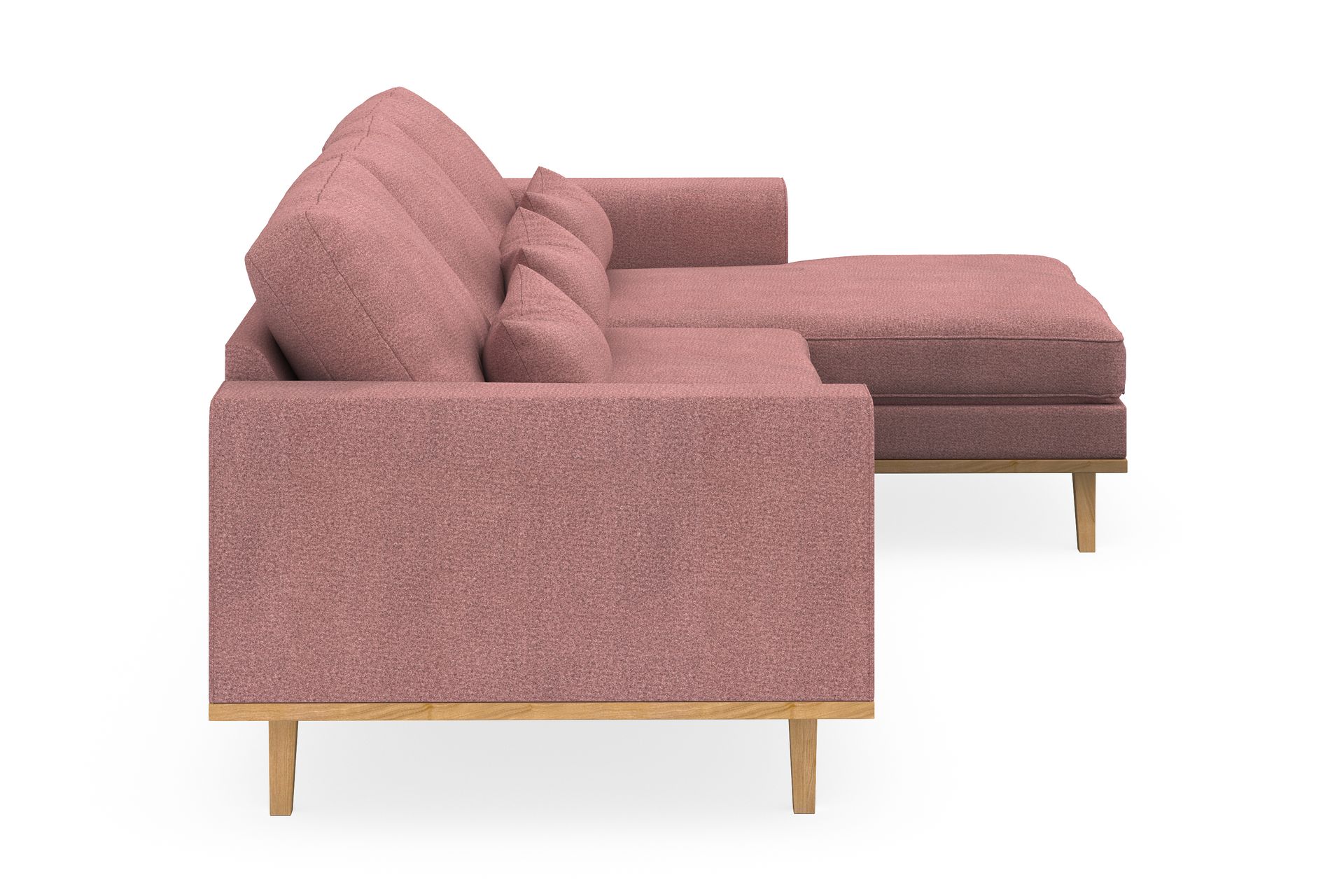 Copenhagen 4-seters Høyrevendt L-formet Divansofa i Stoff - Rosa - Møbler - Sofaer - Sofa med sjeselong