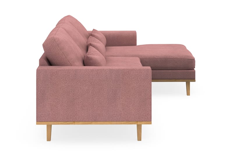Copenhagen 4-seters Høyrevendt L-formet Divansofa i Stoff - Rosa - Møbler - Sofaer - Sofa med sjeselong
