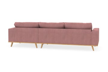 Copenhagen 4-seters Høyrevendt L-formet Divansofa i Stoff - Rosa - Møbler - Sofaer - Sofa med sjeselong