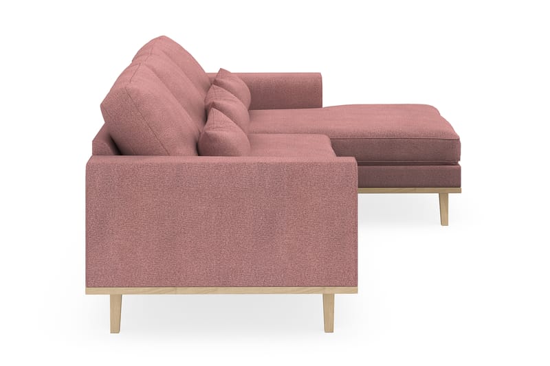Copenhagen 4-seters Høyrevendt L-formet Divansofa i Stoff - Rosa - Møbler - Sofaer - Sofa med sjeselong