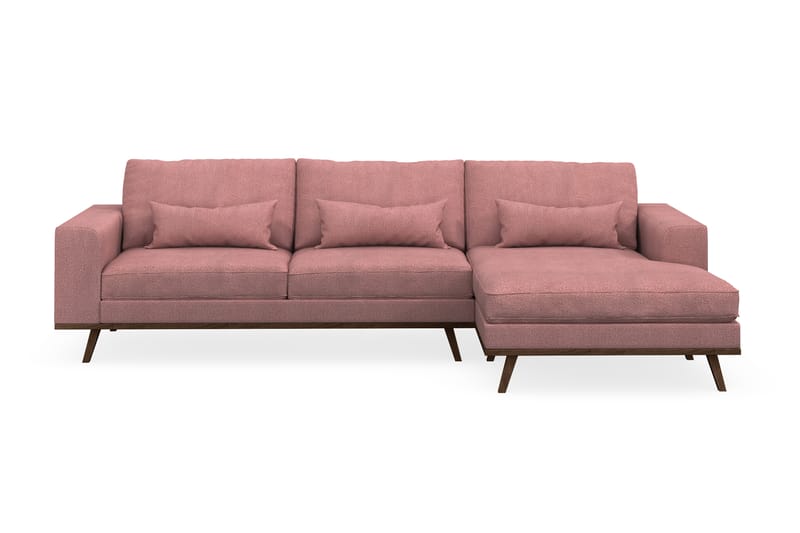 Copenhagen 4-seters Høyrevendt L-formet Divansofa i Stoff - Rosa - Møbler - Sofaer - Sofa med sjeselong