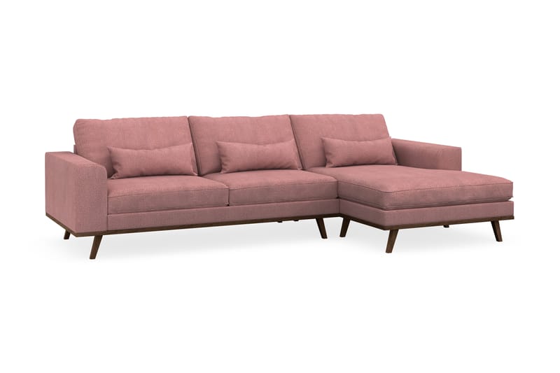 Copenhagen 4-seters Høyrevendt L-formet Divansofa i Stoff - Rosa - Møbler - Sofaer - Sofa med sjeselong