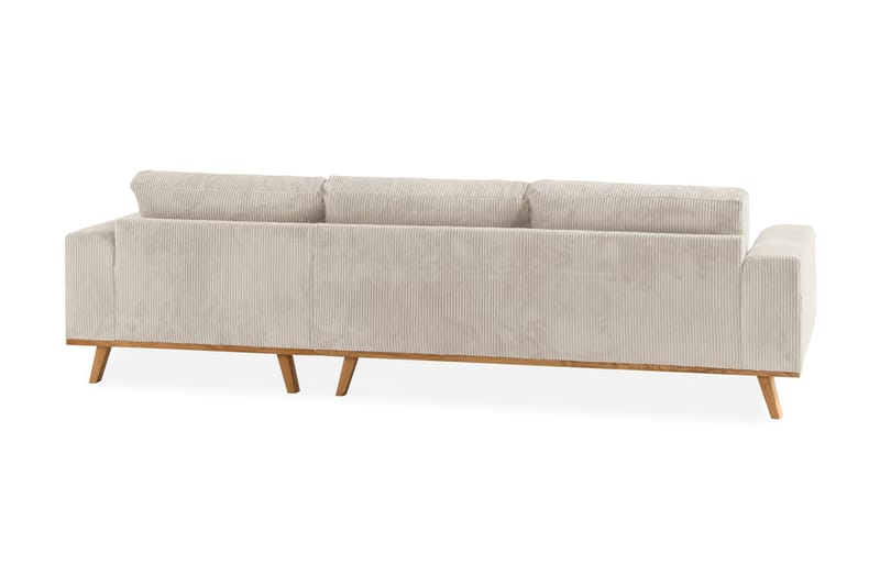 Copenhagen 4-seters Høyrevendt L-formet Dyp Divansofa i Manchester - Beige - Møbler - Sofaer - Sofa med sjeselong
