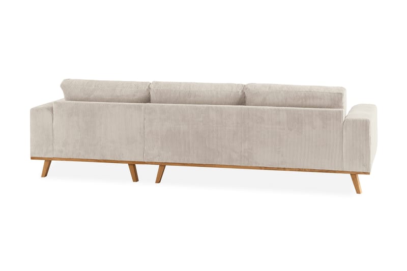 Copenhagen 4-seters Høyrevendt L-formet Dyp Divansofa i Manchester - Beige - Møbler - Sofaer - Sofa med sjeselong