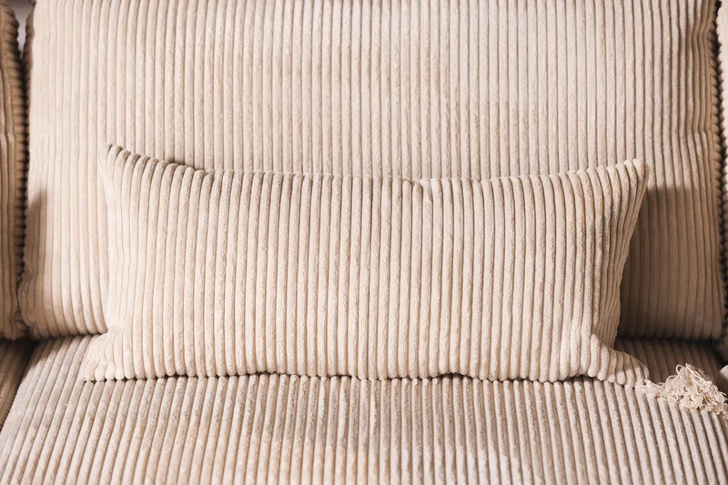 Copenhagen 4-seters Høyrevendt L-formet Dyp Divansofa i Manchester - Beige - Møbler - Sofaer - Sofa med sjeselong