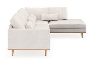 Copenhagen 4-seters Høyrevendt L-formet Sjeselongsofa i Bouclé - Hvit - Møbler - Sofaer - Sofa med sjeselong