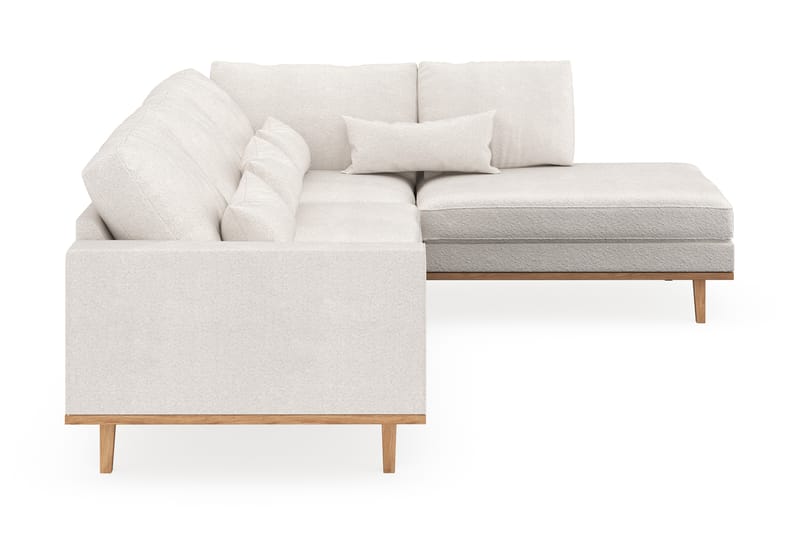 Copenhagen 4-seters Høyrevendt L-formet Sjeselongsofa i Bouclé - Hvit - Møbler - Sofaer - Sofa med sjeselong