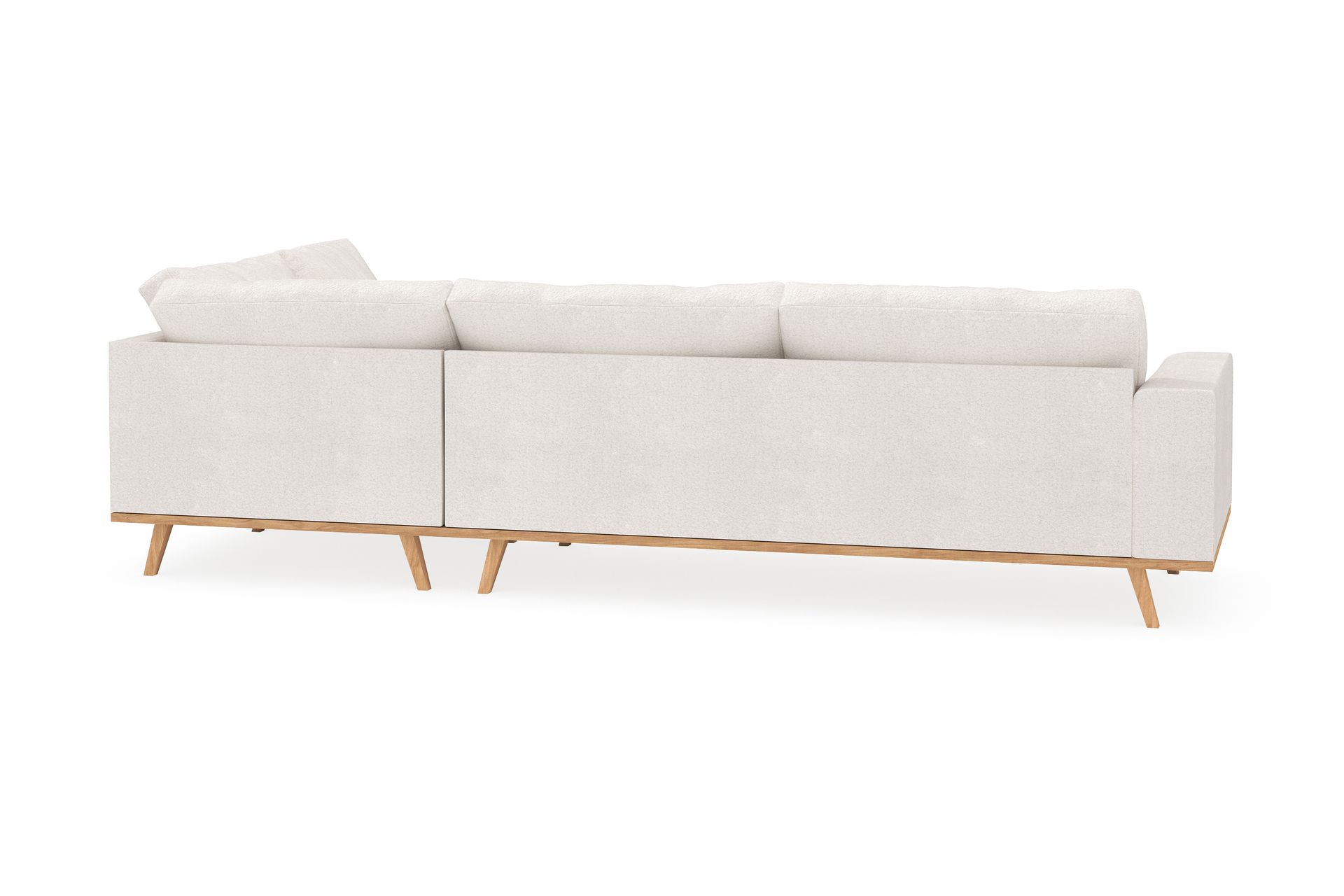 Copenhagen 4-seters Høyrevendt L-formet Sjeselongsofa i Bouclé - Hvit - Møbler - Sofaer - Sofa med sjeselong