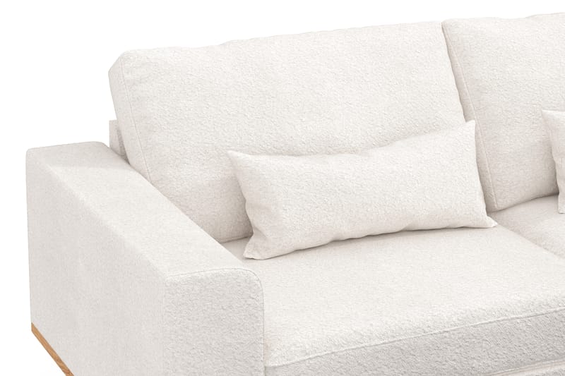 Copenhagen 4-seters Høyrevendt L-formet Sjeselongsofa i Bouclé - Hvit - Møbler - Sofaer - Sofa med sjeselong