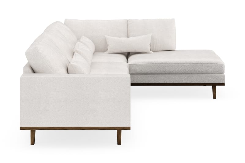 Copenhagen 4-seters Høyrevendt L-formet Sjeselongsofa i Bouclé - Hvit - Møbler - Sofaer - Sofa med sjeselong