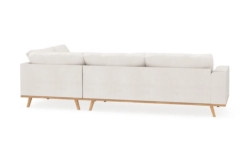 Copenhagen 4-seters Høyrevendt L-formet Sjeselongsofa i Bouclé - Hvit - Møbler - Sofaer - Sofa med sjeselong