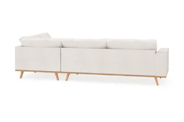 Copenhagen 4-seters Høyrevendt L-formet Sjeselongsofa i Bouclé - Hvit - Møbler - Sofaer - Sofa med sjeselong