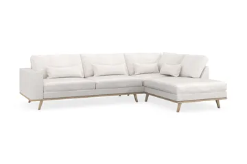 Copenhagen 4-seters Høyrevendt L-formet Sjeselongsofa i Bouclé - Hvit - Møbler - Sofaer - Sofa med sjeselong