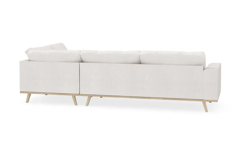 Copenhagen 4-seters Høyrevendt L-formet Sjeselongsofa i Bouclé - Hvit - Møbler - Sofaer - Sofa med sjeselong