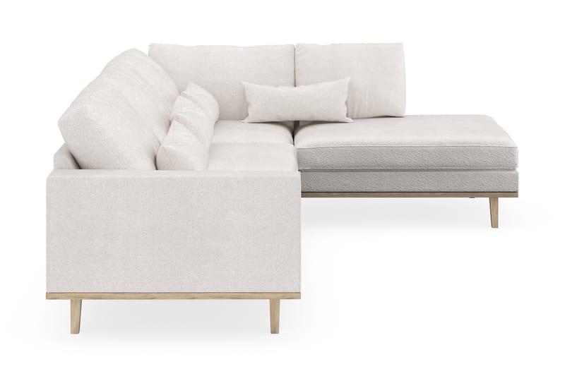 Copenhagen 4-seters Høyrevendt L-formet Sjeselongsofa i Bouclé - Hvit - Møbler - Sofaer - Sofa med sjeselong