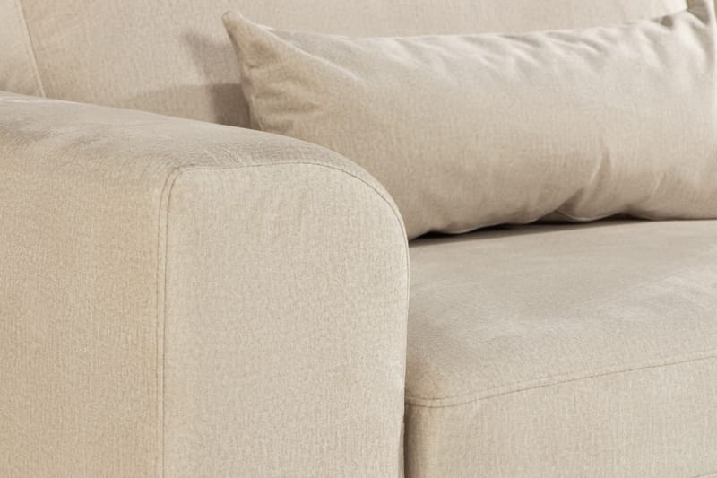 Copenhagen 4-seters Høyrevendt L-formet Sjeselongsofa i Fløyel - Beige - Møbler - Sofaer - Sofa med sjeselong