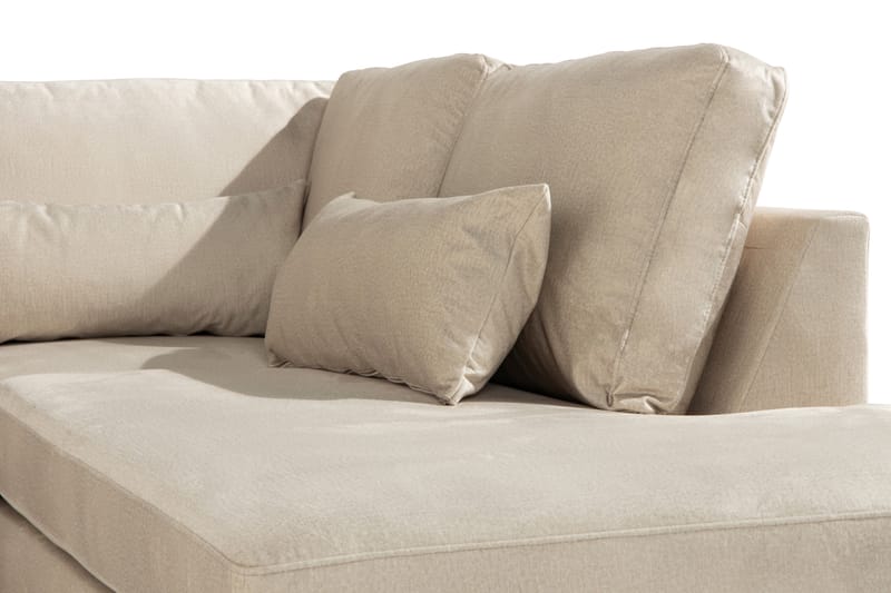 Copenhagen 4-seters Høyrevendt L-formet Sjeselongsofa i Fløyel - Beige - Møbler - Sofaer - Sofa med sjeselong