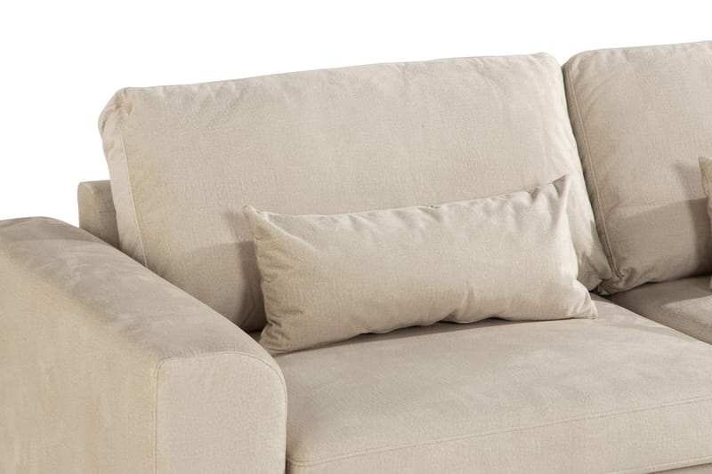 Copenhagen 4-seters Høyrevendt L-formet Sjeselongsofa i Fløyel - Beige - Møbler - Sofaer - Sofa med sjeselong