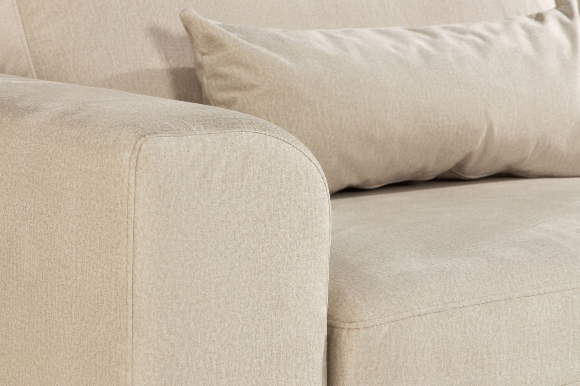 Copenhagen 4-seters Høyrevendt L-formet Sjeselongsofa i Fløyel - Beige - Møbler - Sofaer - Sofa med sjeselong