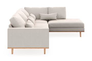 Copenhagen 4-seters Høyrevendt L-formet Sjeselongsofa i Fløyel - Kremhvit - Møbler - Sofaer - Sofa med sjeselong