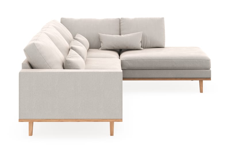Copenhagen 4-seters Høyrevendt L-formet Sjeselongsofa i Fløyel - Kremhvit - Møbler - Sofaer - Sofa med sjeselong