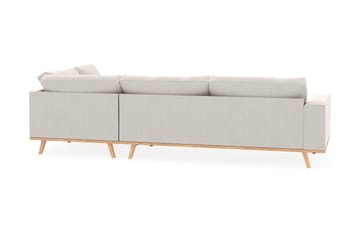 Copenhagen 4-seters Høyrevendt L-formet Sjeselongsofa i Fløyel - Kremhvit - Møbler - Sofaer - Sofa med sjeselong