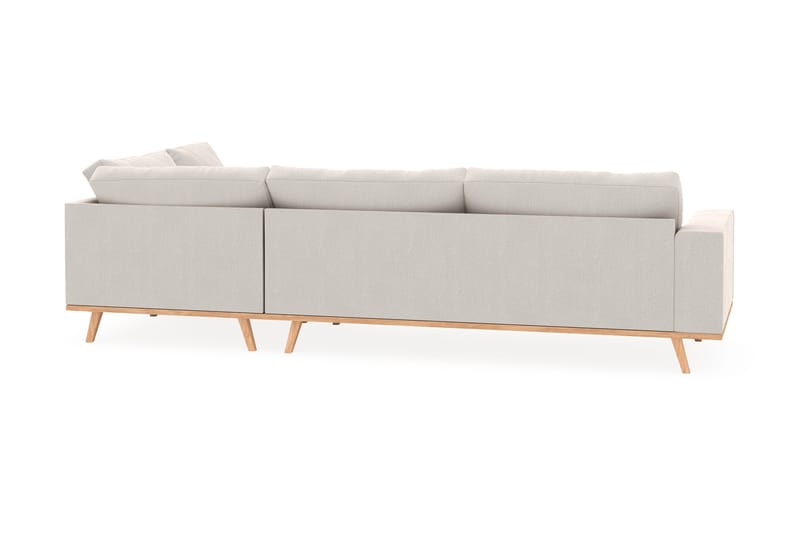 Copenhagen 4-seters Høyrevendt L-formet Sjeselongsofa i Fløyel - Kremhvit - Møbler - Sofaer - Sofa med sjeselong