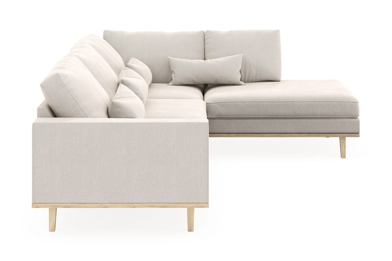 Copenhagen 4-seters Høyrevendt L-formet Sjeselongsofa i Fløyel - Kremhvit - Møbler - Sofaer - Sofa med sjeselong