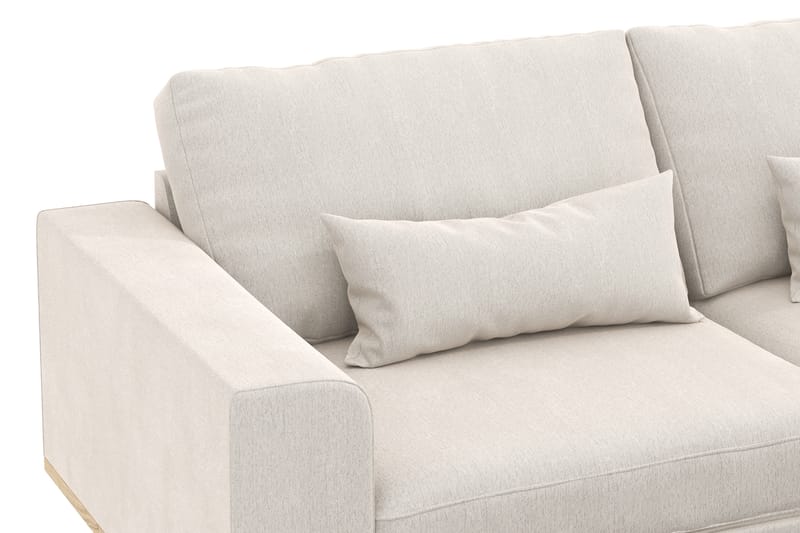 Copenhagen 4-seters Høyrevendt L-formet Sjeselongsofa i Fløyel - Kremhvit - Møbler - Sofaer - Sofa med sjeselong