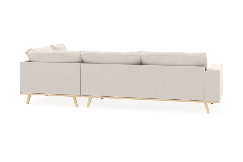 Copenhagen 4-seters Høyrevendt L-formet Sjeselongsofa i Fløyel - Kremhvit - Møbler - Sofaer - Sofa med sjeselong