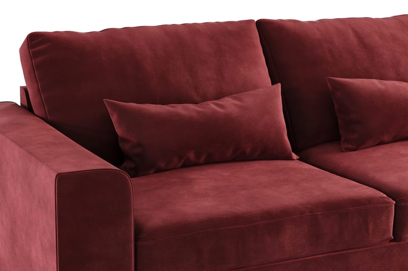 Copenhagen 4-seters Høyrevendt L-formet Sjeselongsofa i Fløyel - Lilla - Møbler - Sofaer - Sofa med sjeselong