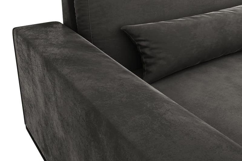 Copenhagen 4-seters Høyrevendt L-formet Sjeselongsofa i Fløyel - Mørk grå - Møbler - Sofaer - Sofa med sjeselong