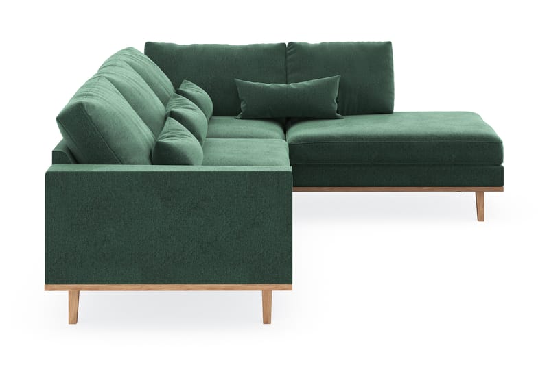 Copenhagen 4-seters Høyrevendt L-formet Sjeselongsofa i Fløyel - Mørk grønn - Møbler - Sofaer - Sofa med sjeselong