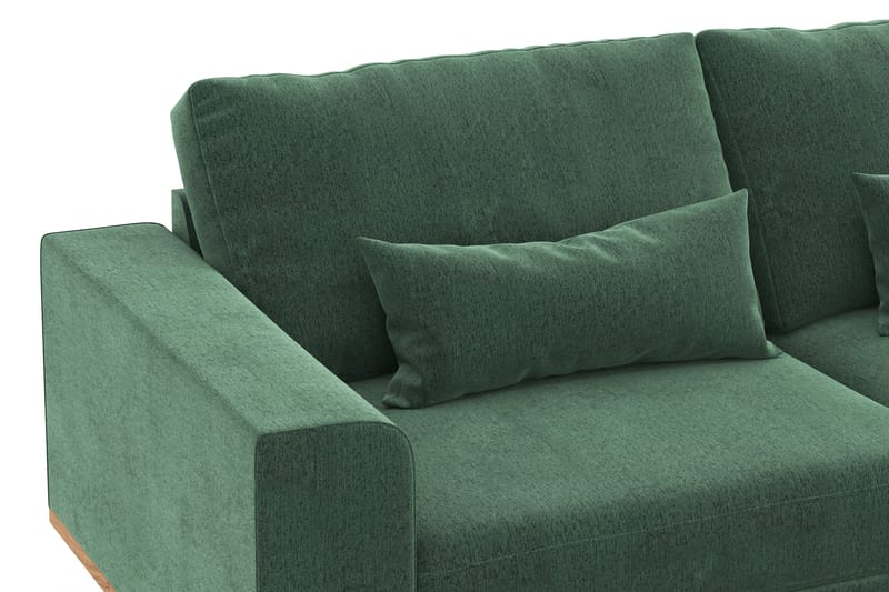 Copenhagen 4-seters Høyrevendt L-formet Sjeselongsofa i Fløyel - Mørk grønn - Møbler - Sofaer - Sofa med sjeselong