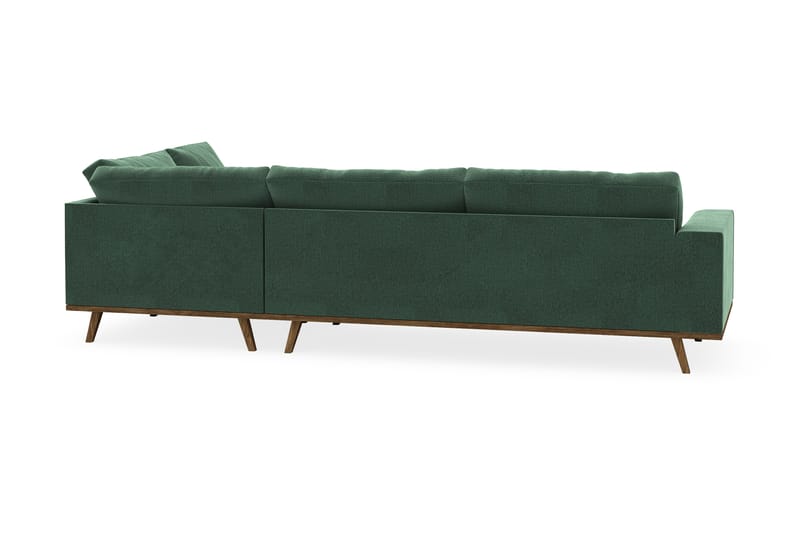Copenhagen 4-seters Høyrevendt L-formet Sjeselongsofa i Fløyel - Mørk grønn - Møbler - Sofaer - Sofa med sjeselong