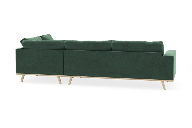 Copenhagen 4-seters Høyrevendt L-formet Sjeselongsofa i Fløyel - Mørk grønn - Møbler - Sofaer - Sofa med sjeselong