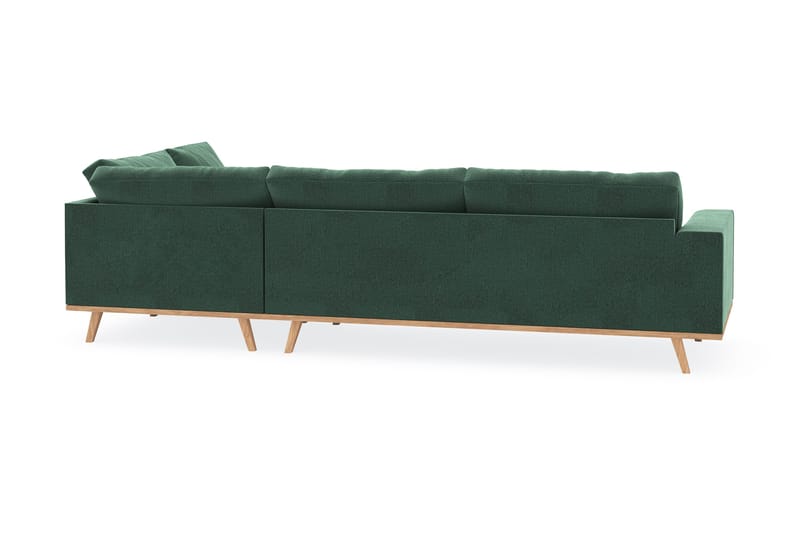 Copenhagen 4-seters Høyrevendt L-formet Sjeselongsofa i Fløyel - Mørk grønn - Møbler - Sofaer - Sofa med sjeselong
