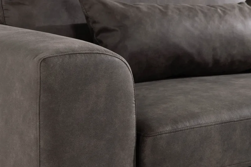 Copenhagen 4-seters Høyrevendt L-formet Sjeselongsofa i Kunstlær - Mørk grå - Møbler - Sofaer - Sofa med sjeselong