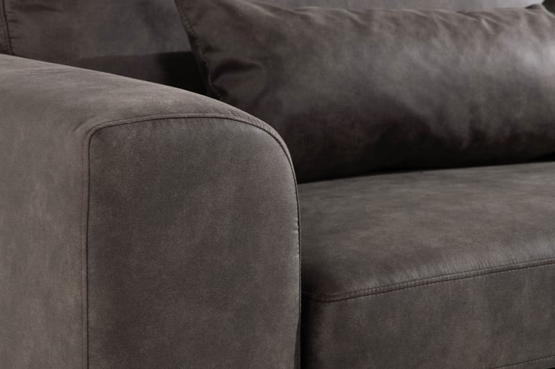 Copenhagen 4-seters Høyrevendt L-formet Sjeselongsofa i Kunstlær - Mørk grå - Møbler - Sofaer - Sofa med sjeselong